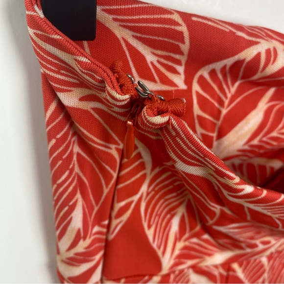 Casual Corner Y2K Tropical Coral Strapless Jersey Dress Small INV268 - Picture 6 of 7